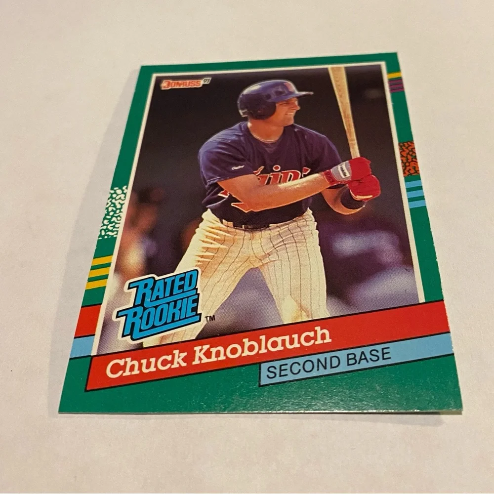 Chuck Knoblauch RC Rookie Error 1991 Donruss Baseball Card (no dot after inc)